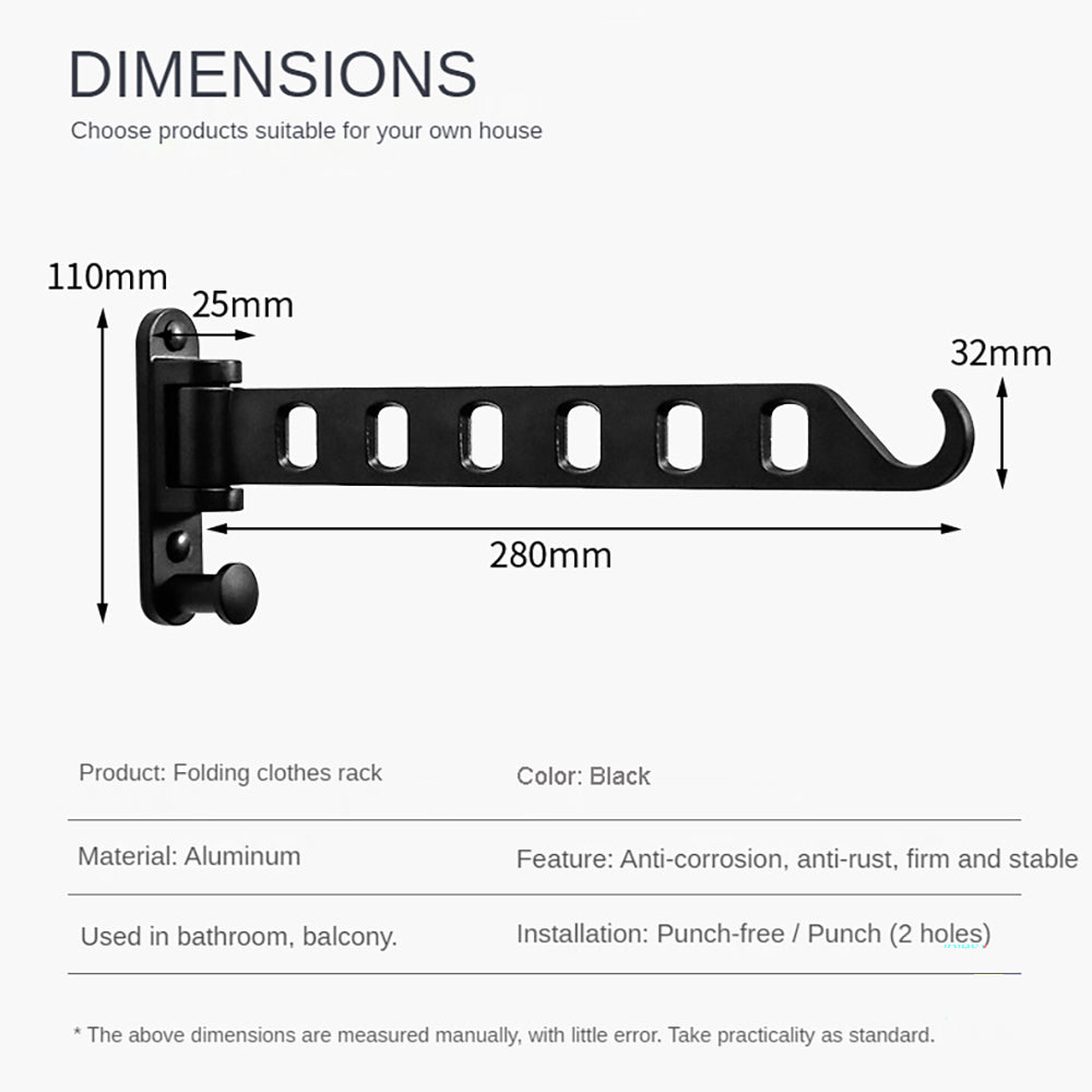 11'' Wall Mounted Clothes Rack